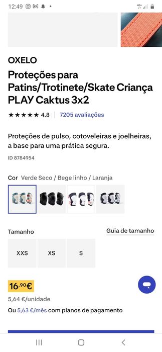 Proteções para Patins/Trotinete/Skate Criança