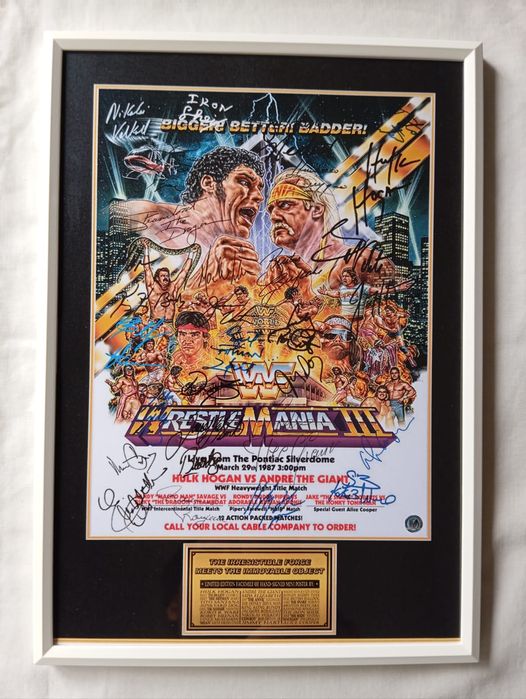 Moldura WrestleMania III com Autógrafos (A4)