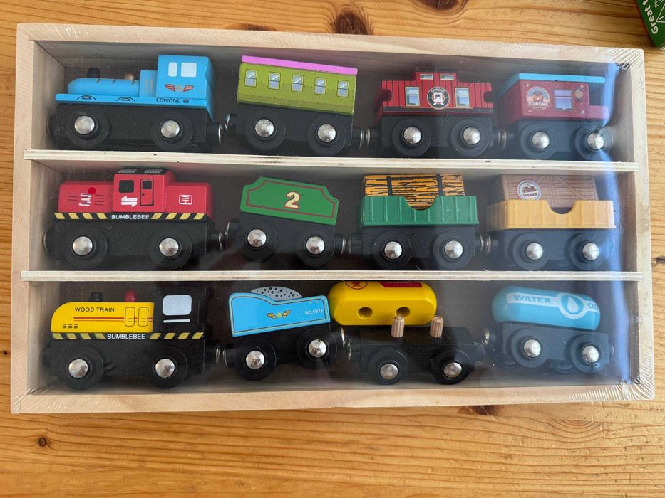 Деревʼяна залізниця Edwone набір потягів НОВЕ Поезд детский