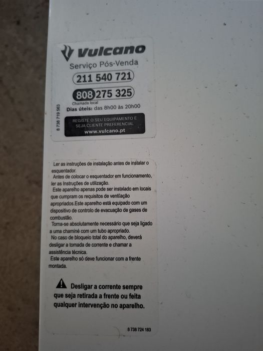 Esquentador vulcano como novo