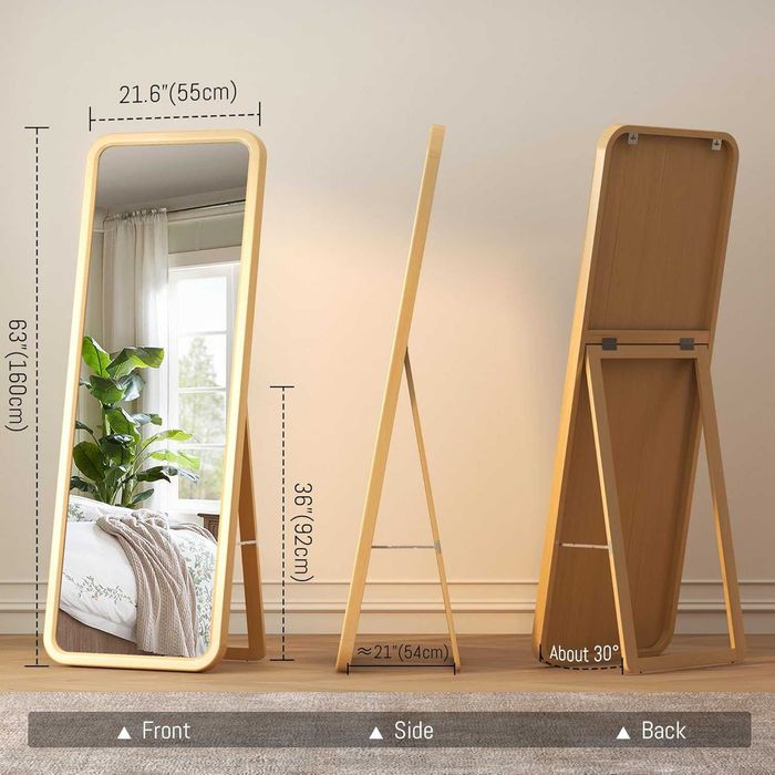 Nowe lustro / lusterko / stojące / łukowate / LED / 46x160cm !A2548!