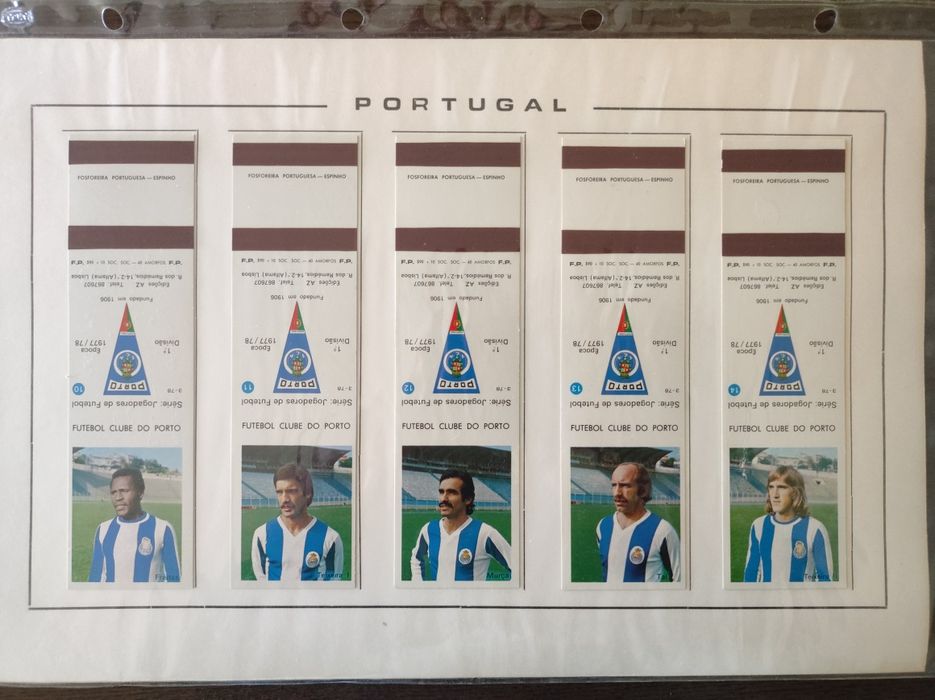 Coleção completa de carteiras de fósforos Futebol Clube do Porto 77/78