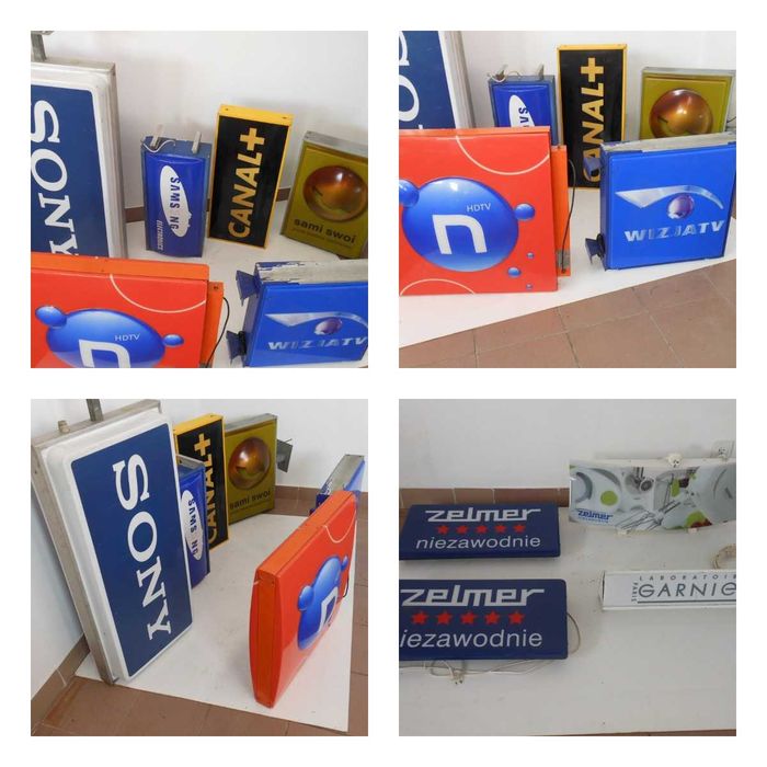 Meble sklepowe, regały, lady , potykacze, reklamy świetlne, flagi .