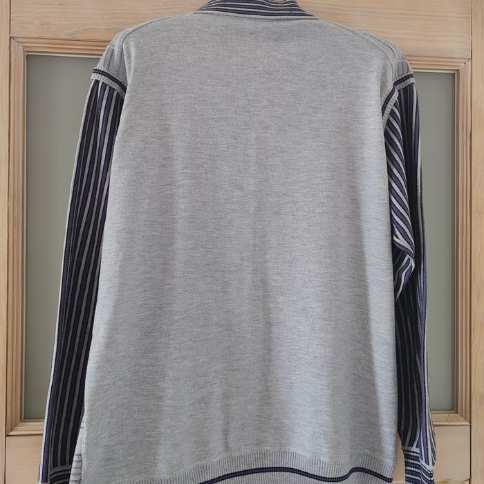 Bluza sweter serek w paski z kołnierzykiem