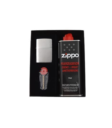 Nowy Zestaw upominkowy zapalniczka zippo benzyna kamienie prezent