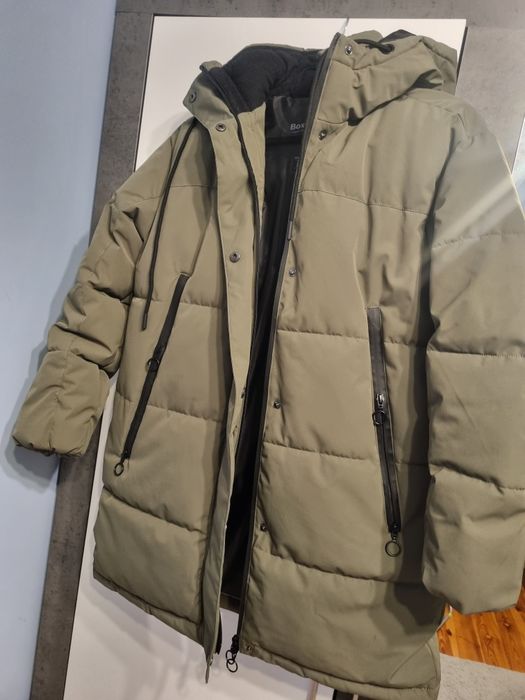 Zielony płaszcz oversize z kapturem - Khaki