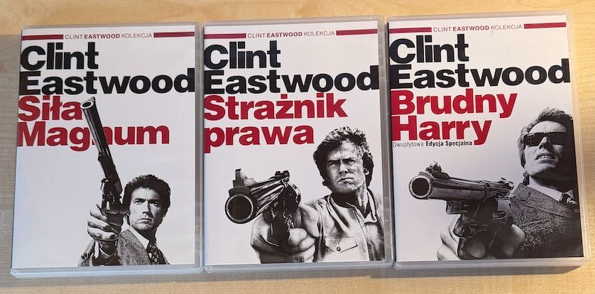 Kolekcja Clint Eastwood 3x DVD Brudny Harry Siła Magnum Strażnik PL