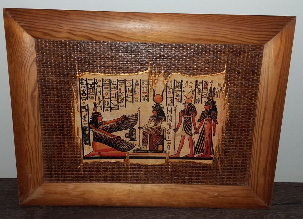 Obraz papirus w ramie drewnianej Egipt