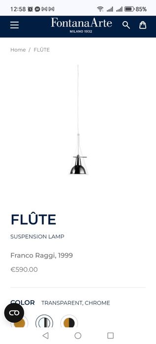 Luminária/Flute suspensão
