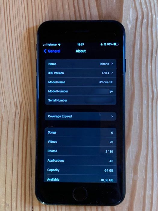 iPhone SE2, 64 GB,82%, iOS 17.3.1