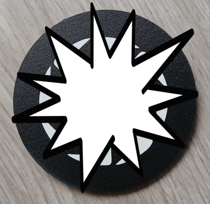 Słowiańska narzepka/naszywka okrągła czarno biała (2.2)