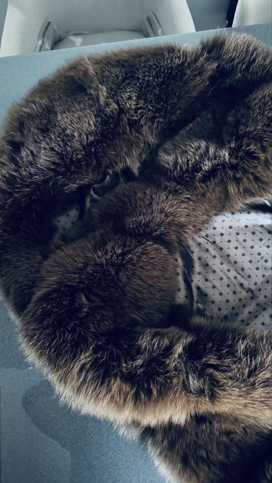 Kamizelka z naturalnego lisa S brazowa