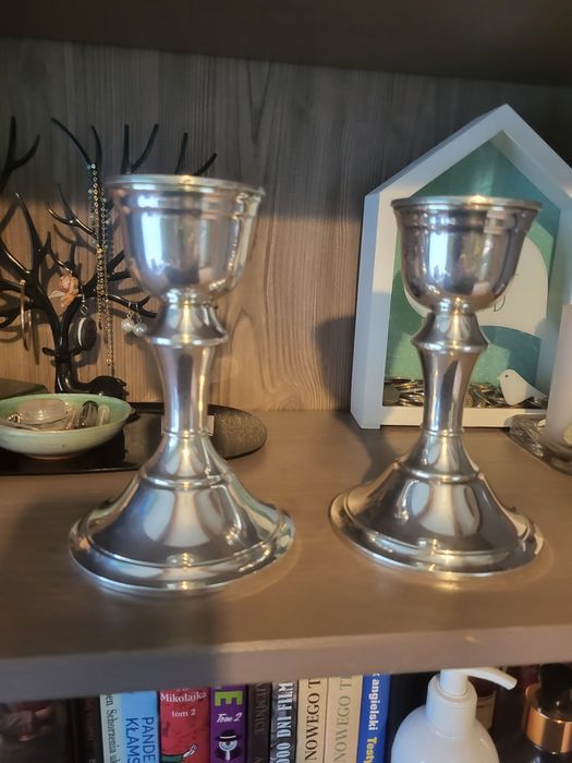 Świeczniki sterling art deco