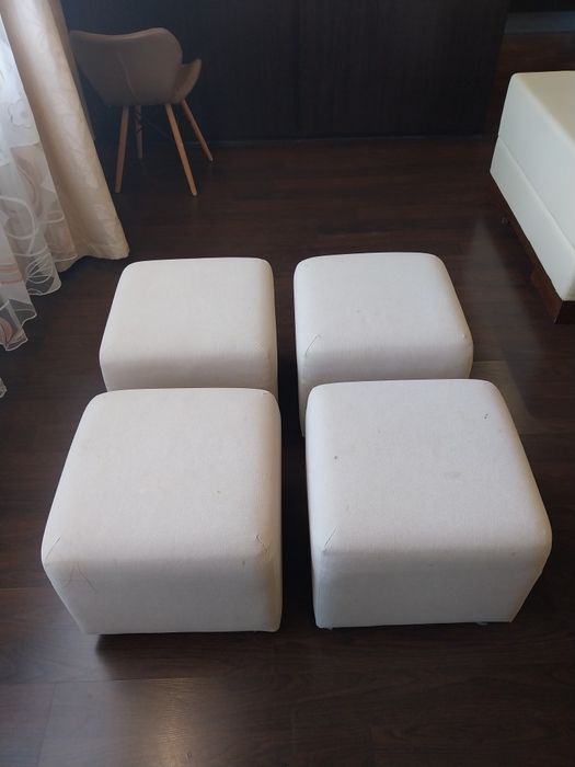 Пуфики на колесиках, комплект 4 шт