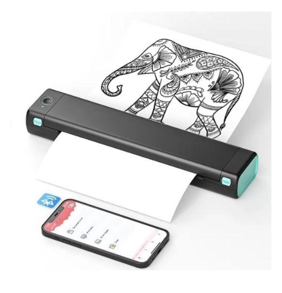 ТЕРМОПРИНТЕР А4 Phomemo M08F, Bluetooth/1200mAh,для тату та документів ...