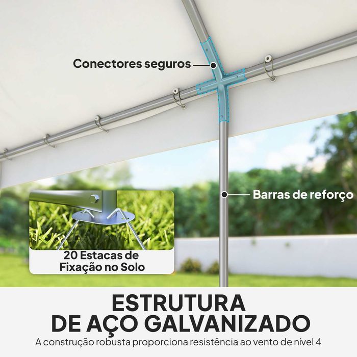 Gazebo para eventos 598x394x302 cm branco UPF30+