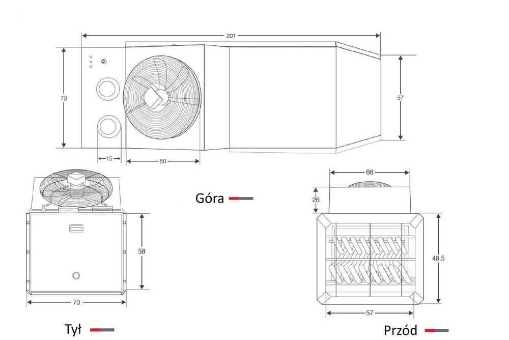 Nagrzewnica gazowa 70 kW ogrzewanie kurników, ferm, tuneli foliowych