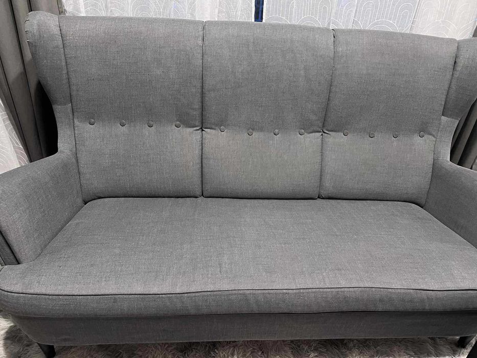 Sofa IKEA STRANDMON – 3-osobowa, szara – wygodna, zadbana