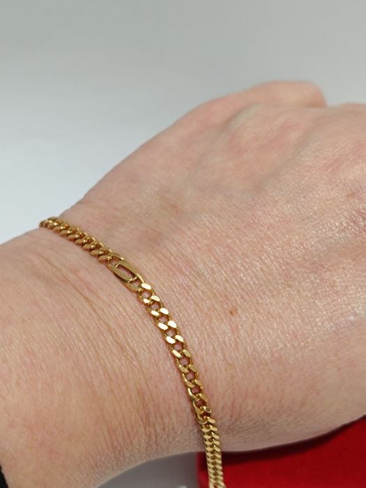 Złota bransoletka splot Figaro długość 20,5cm złoto 333