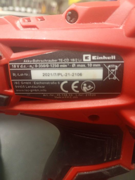 Wkrętarka+Akumulator+Ładowarka Einhell TE-CD 18/2Li-Komis MADEJ Dębica