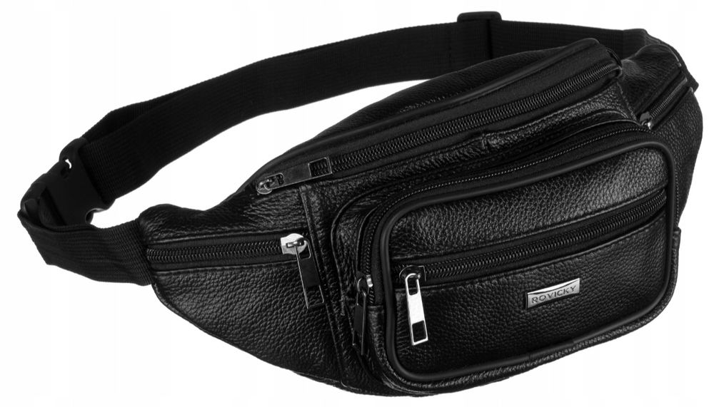 Saszetka nerka ze skóry naturalnej na biodra crossbody skórzana nowa