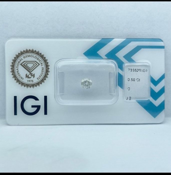 Naturalny Diament, Brylant 0.50 CT, Certyfikat IGI, Idealny pod Inwest