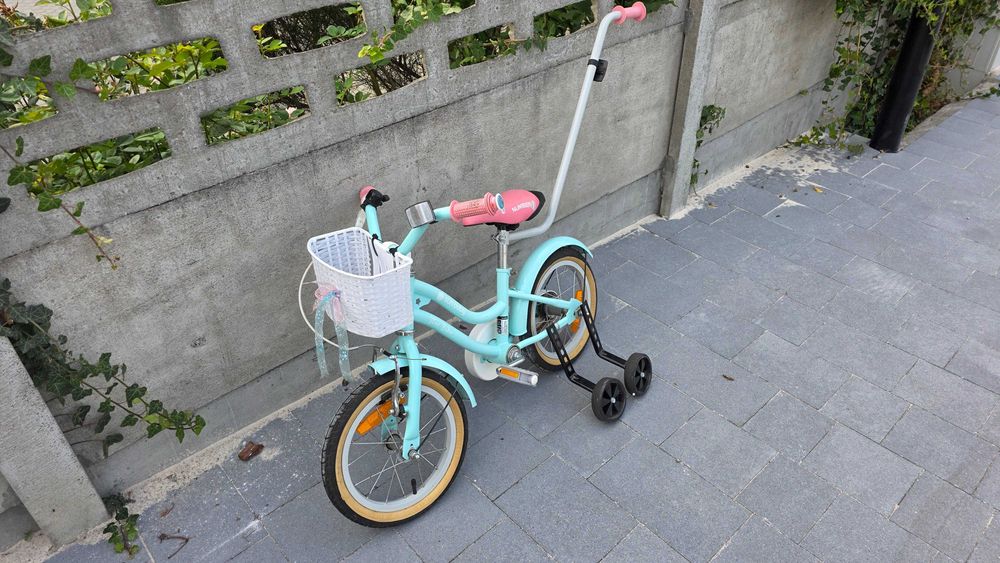 Rower rowerek dziecięcy Su Baby 14" z drążkiem do prowadzenia