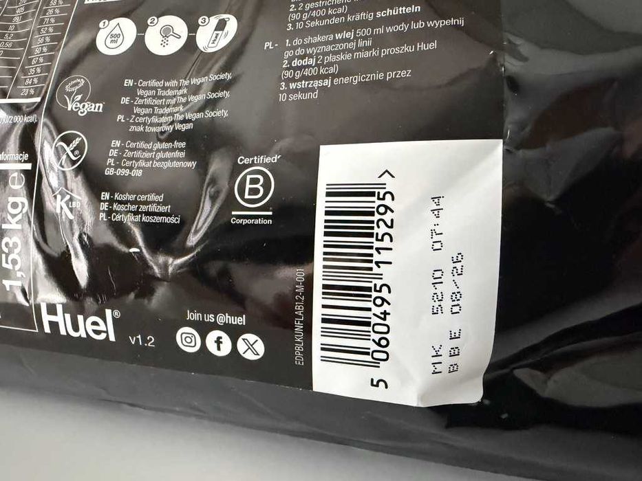 Odżywka HUEL Black Edition Bez smaku i slodzika