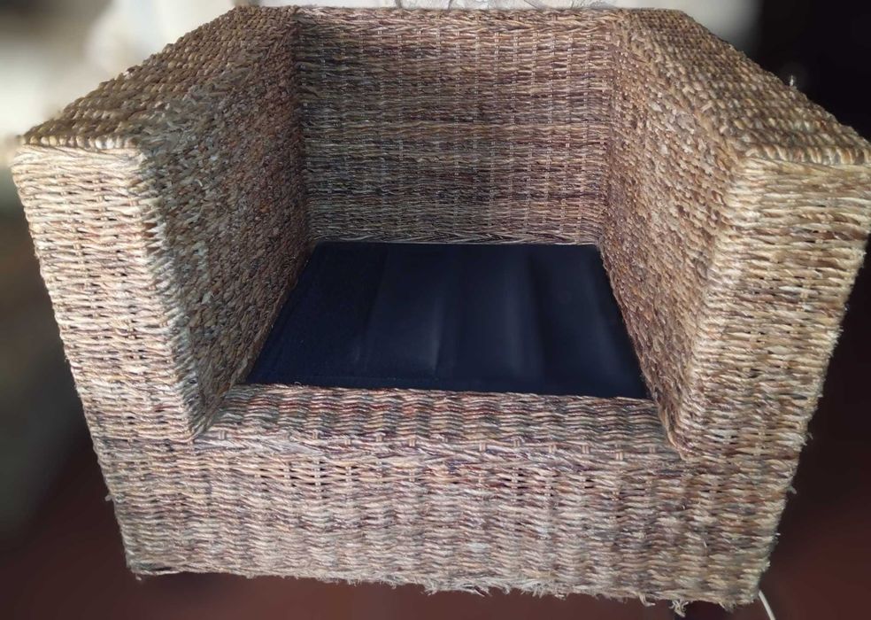 Conjunto Poltronas + Mesas Jardim Fibra Natural