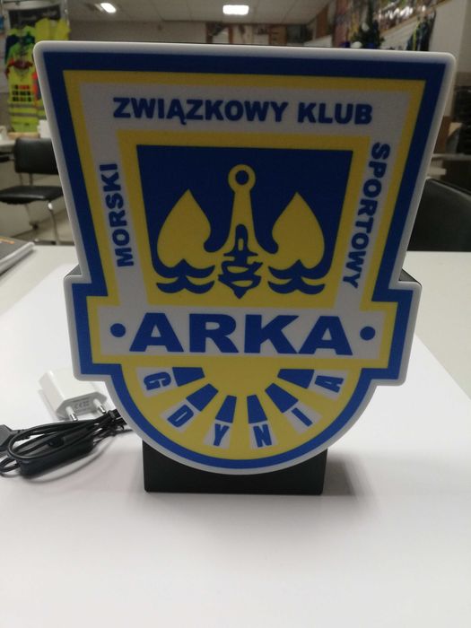 Herb Arka Gdynia. Lampka led na biurko.