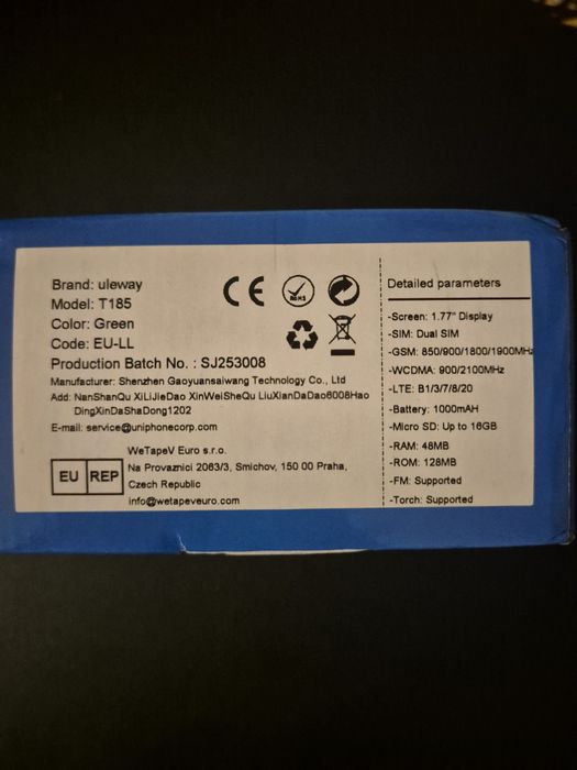 Nowy Telefon dla Seniora Uleway T185 Dual SIM | Duże przyciski | Latarka