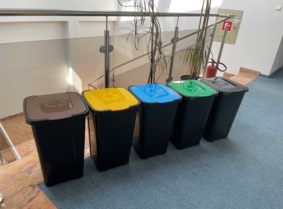 Kosz do segregacji śmieci Sortix 50L papier, plastik, szkło, bio
