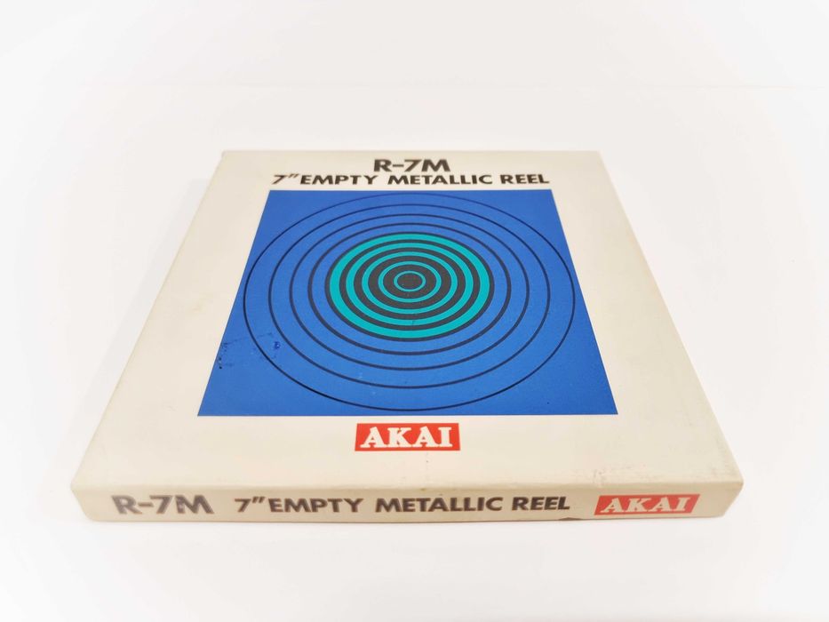 R-7M Akai 7" Empty Metallic Reel no estojo original