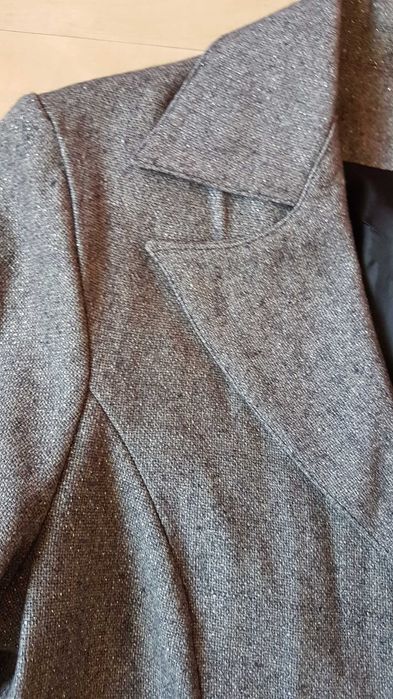 marynarka szara srebrna nitka jak nowa s/m