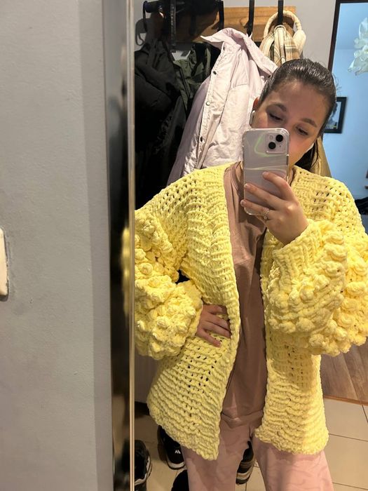 Кардиган з плюшевої пряжі