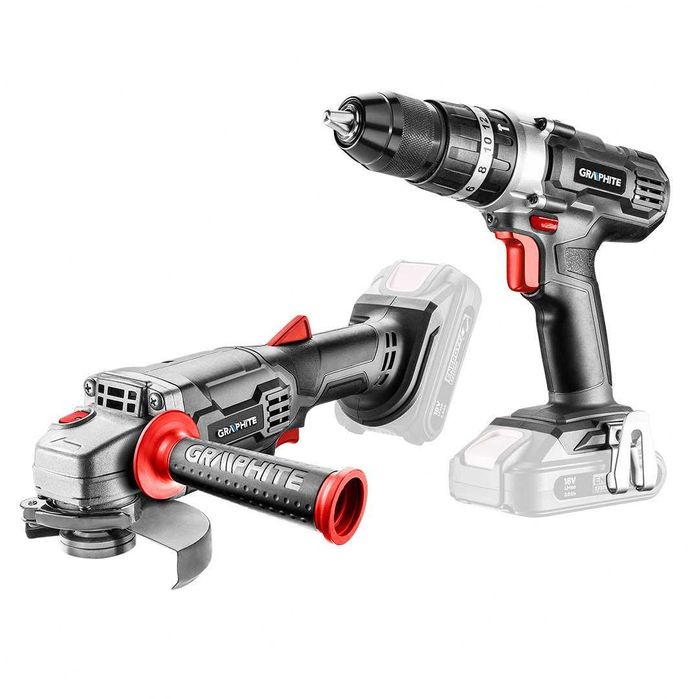 ZESTAW E+: Szlifierka + Wiertarko-wkrętarka z udarem GRAPHITE