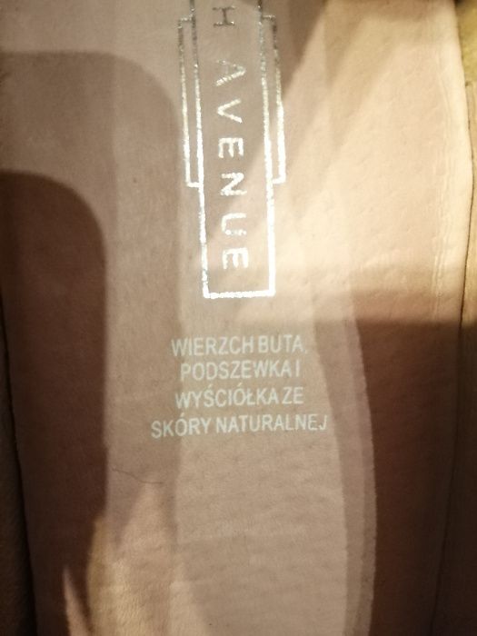 Skórzane buty na wysokim obcasie 5th Avenue roz. 41