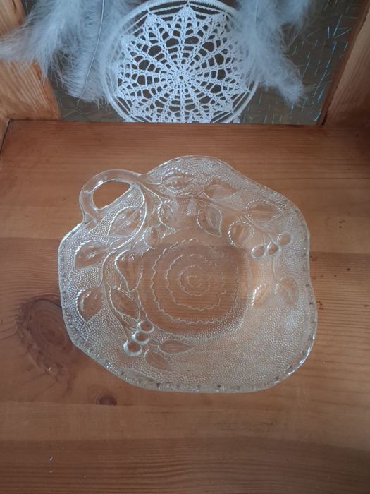 Patera vintage Ząbkowice wiśnia liście PRL
