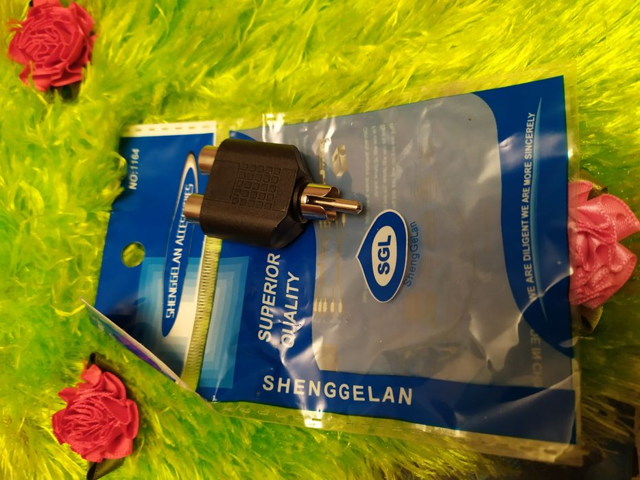 Переходник 1RCA - 2 RCA, 1 в 2 mini jack 3,5"