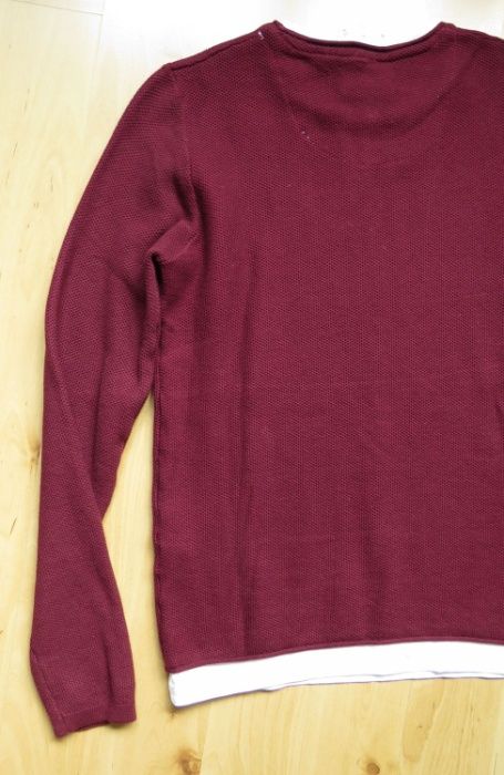 sweter 100% bawełna bordo PULL & BEAR