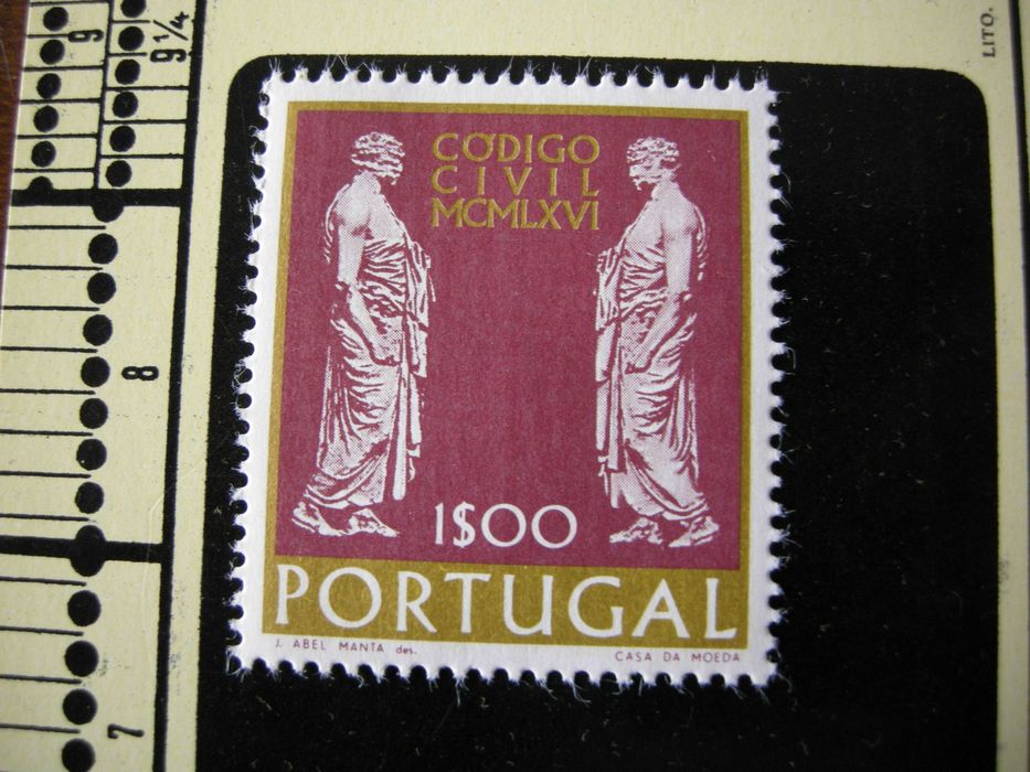 Filatelia selos Portugal 1967 novo código civil português