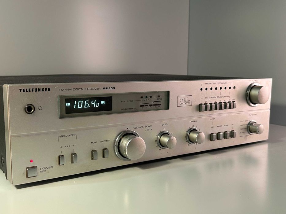 Telefunken RR 200 – amplituner stereo Hi-Fi Vintage FM/AM PLL – klasyczne audio - wzmacniacz