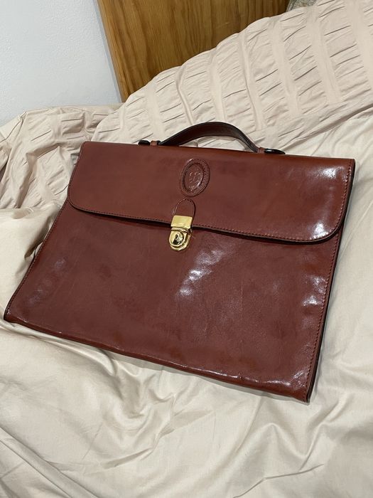 Vintage Italian Leather Brief Case Sedoxil Mala de couro