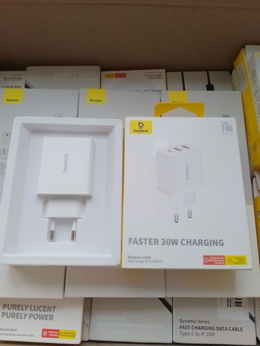 Зарядка Baseus 30w(тайпС+юсб+юсб)швидка зарядка
