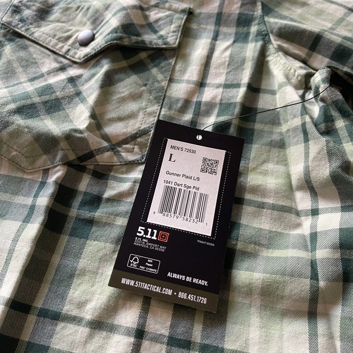Сорочка 5.11 tactical Gunner Plaid Long Sleeve Shirt розмір М,XL
