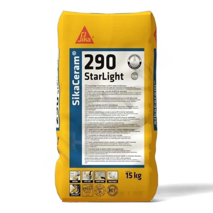 Sikaceram290 starlight клей еластичний для великого формату 15 кг