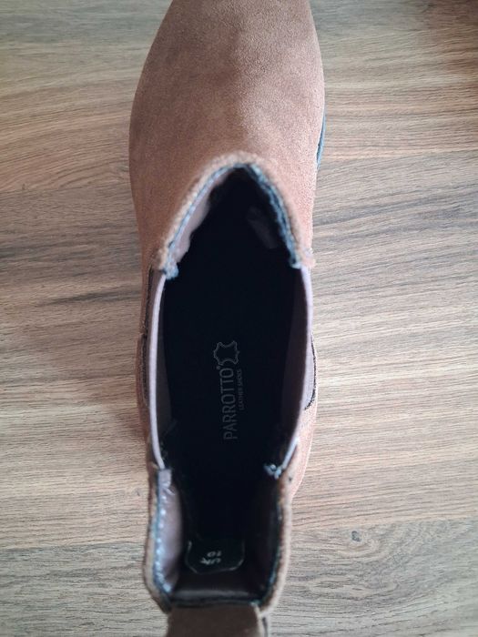 Buty męskie typu chelsea brązowe włoskie marki Parrotto