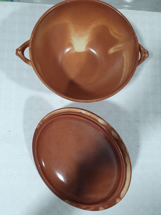 Terrina barro vidrado/loiça grés