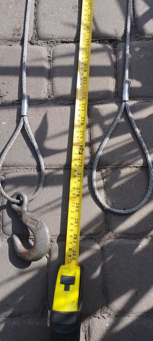 Lina stalowa 12,5 metra  z hakiem , to co na zdjęciach, zakuta