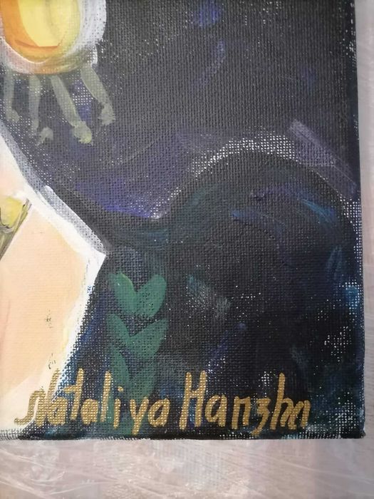 FRIDA KAHLO de NATALIYA HANZHA em tela. Original pintado manualmente